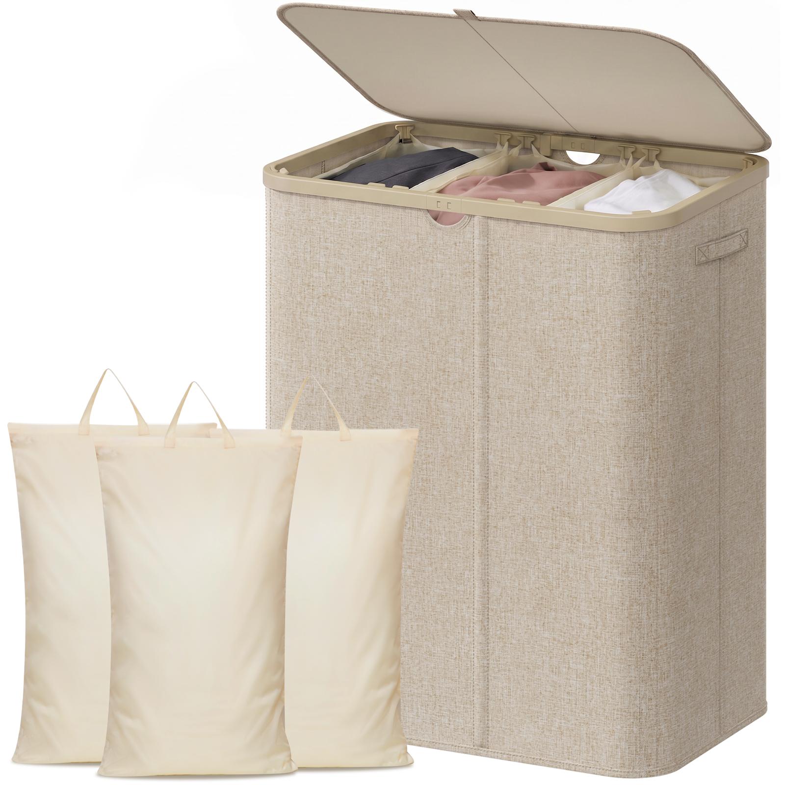 Home Bathroom Organizer - Extra Large Plastic Laundry Basket 110L