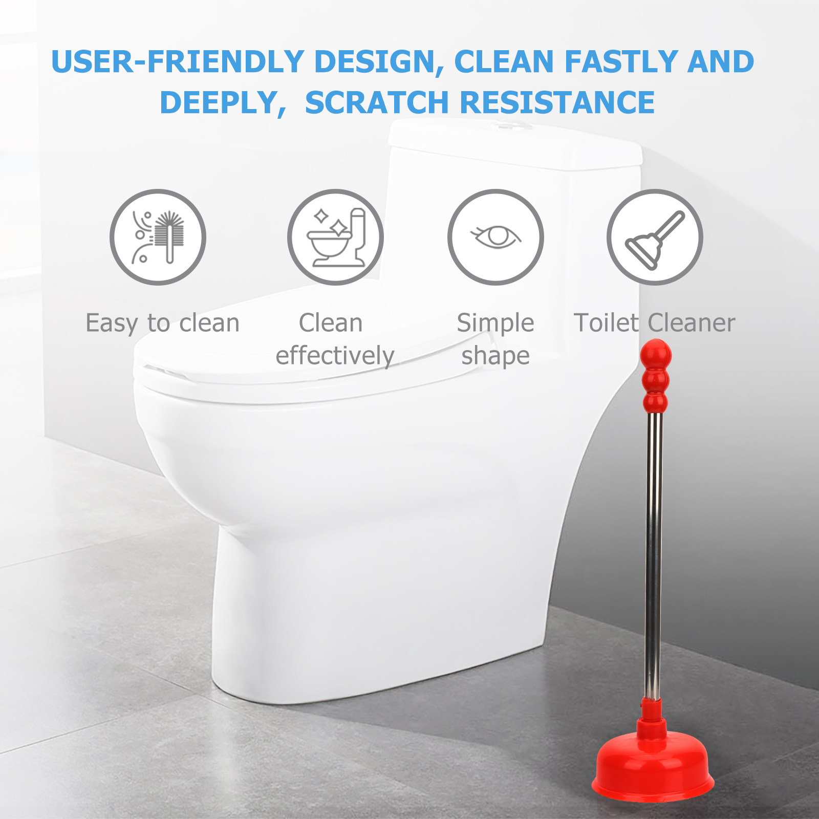Heavy Duty Long Handle Toilet  - Plunger Toilet ulasan dan harga