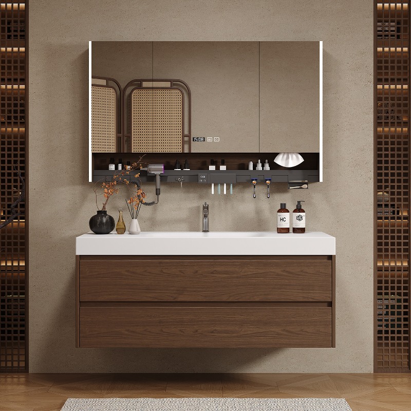 Wooden Partitions Bathroom Cab - Home Bathroom Vanity Combo ulasan dan harga
