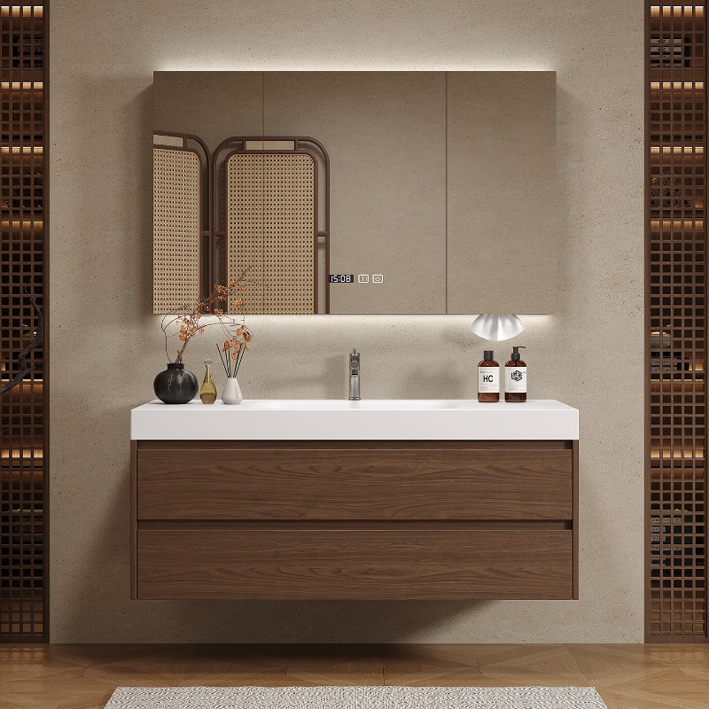 Wooden Partitions Bathroom Cab - Home Bathroom Vanity Combo ulasan dan harga