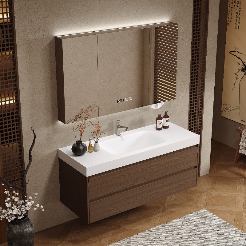 Wooden Partitions Bathroom Cab - Home Bathroom Vanity Combo ulasan dan harga